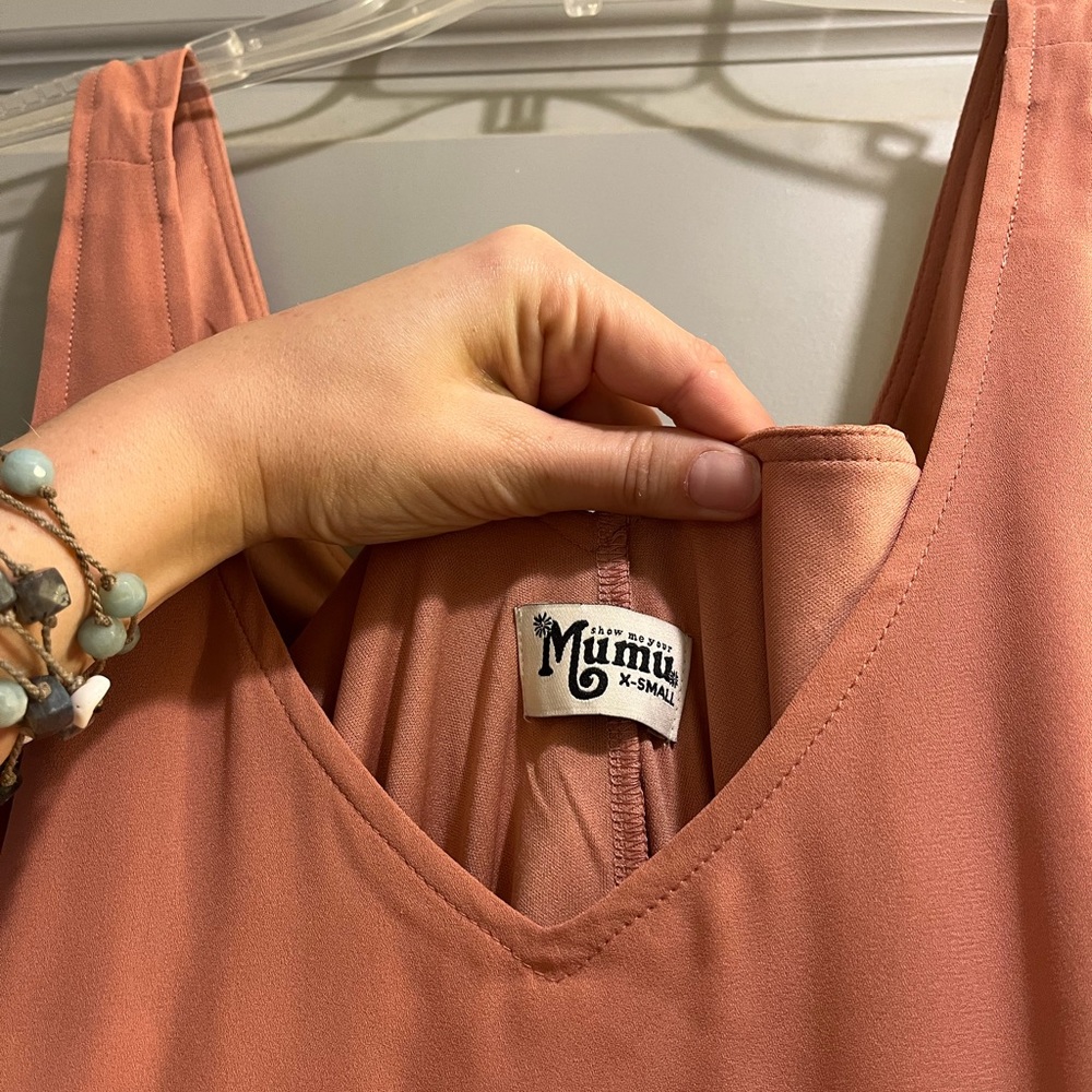 Show Me Your Mumu Kendall Maxi Dress Long - Rustic Mauve Crisp XS - Picture 4 of 8